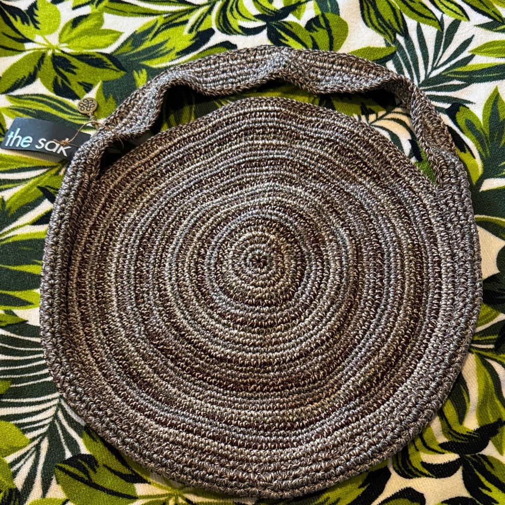 The Sak Brown Crochet Circle Shoulder Bag